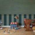 Striped Panel, Green Mural Wallpaper - room preview 03