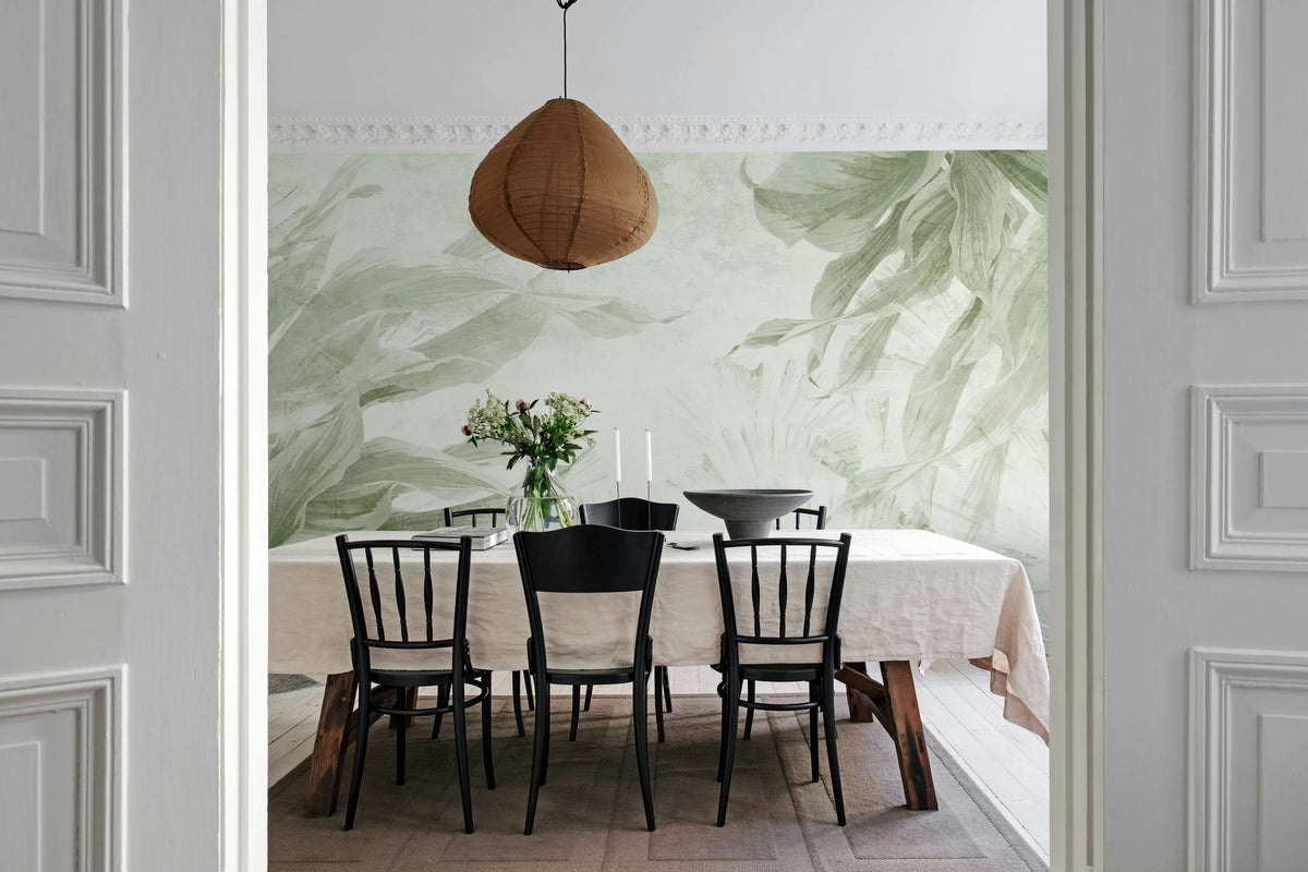 Leafy Dream, Green Mural Wallpaper - room preview 03