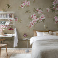 Chinoiserie Branches, Brown Mural Wallpaper - room preview 03