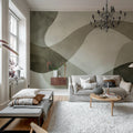 Artistic Waves, Gray Mural Wallpaper - room preview 03