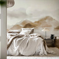 Soft Mountains, Beige Mural Wallpaper - room preview 03