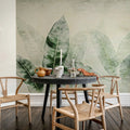 Misty Leafs, Green Mural Wallpaper - room preview 03
