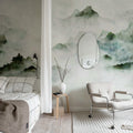 Serene Mountains, Green Mural Wallpaper - room preview 03