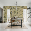 Artistic Lines, Beige Mural Wallpaper - room preview 03