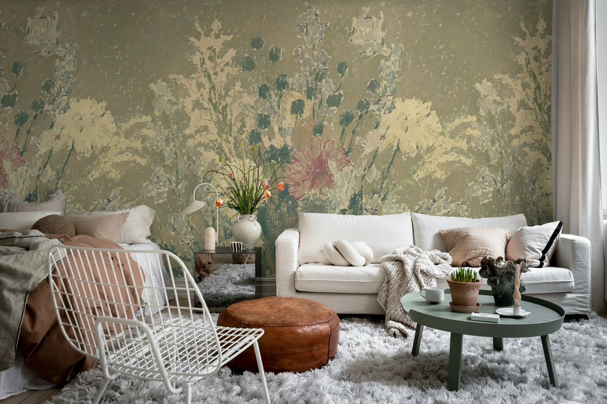Lilians Bed, Soft Pink Mural Wallpaper - room preview 03