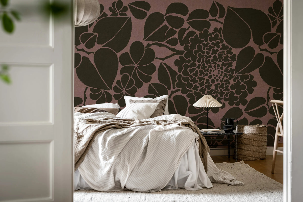 Susan, Pink Mural Wallpaper - room preview 03