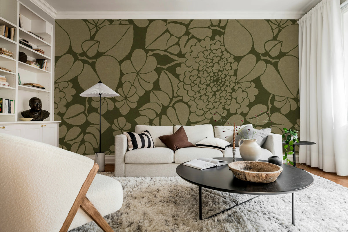 Susan, Beige Mural Wallpaper - room preview 03