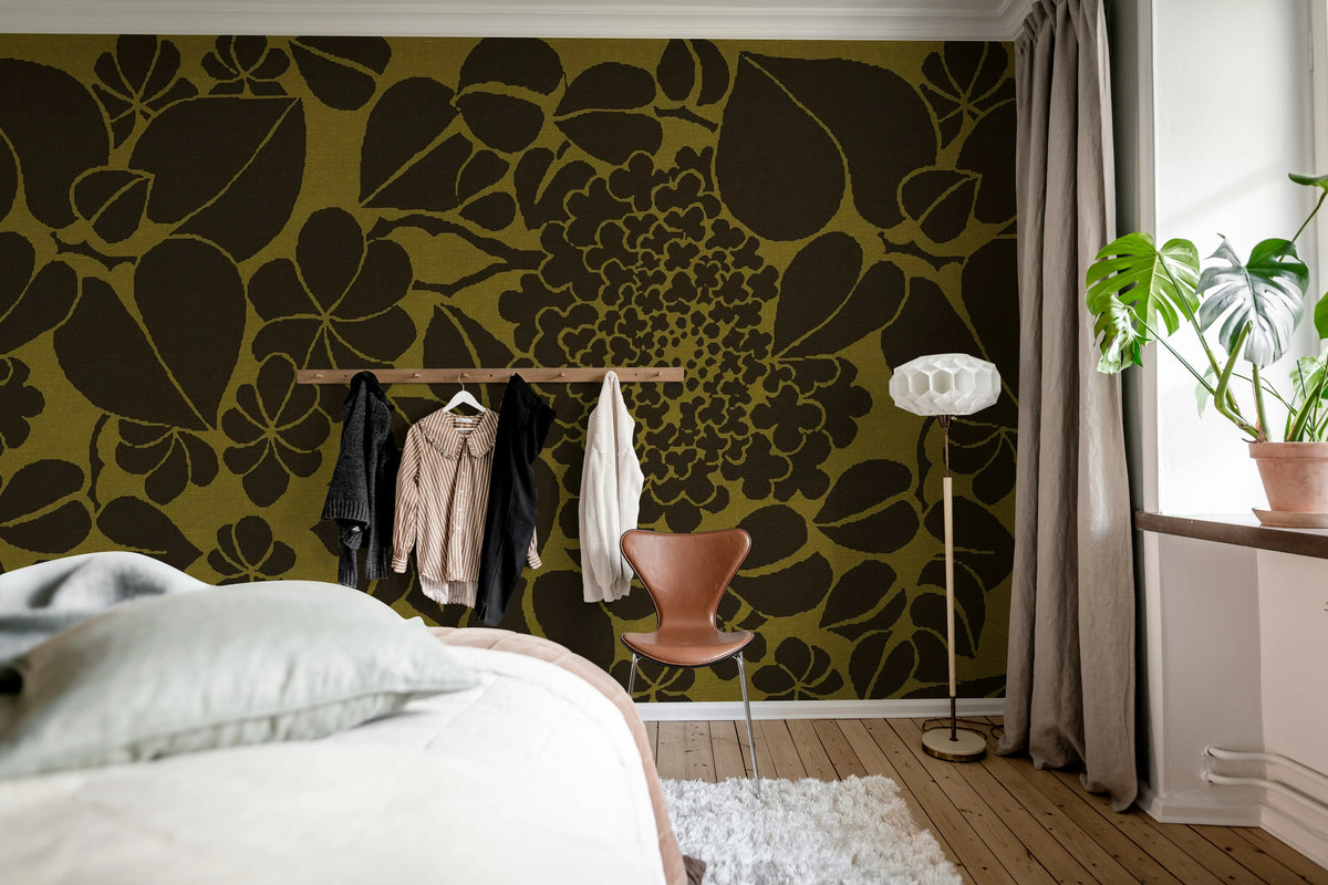 Susan, Brown Mural Wallpaper - room preview 03