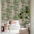 Highland Pines, Pink Mural Wallpaper - room preview 03