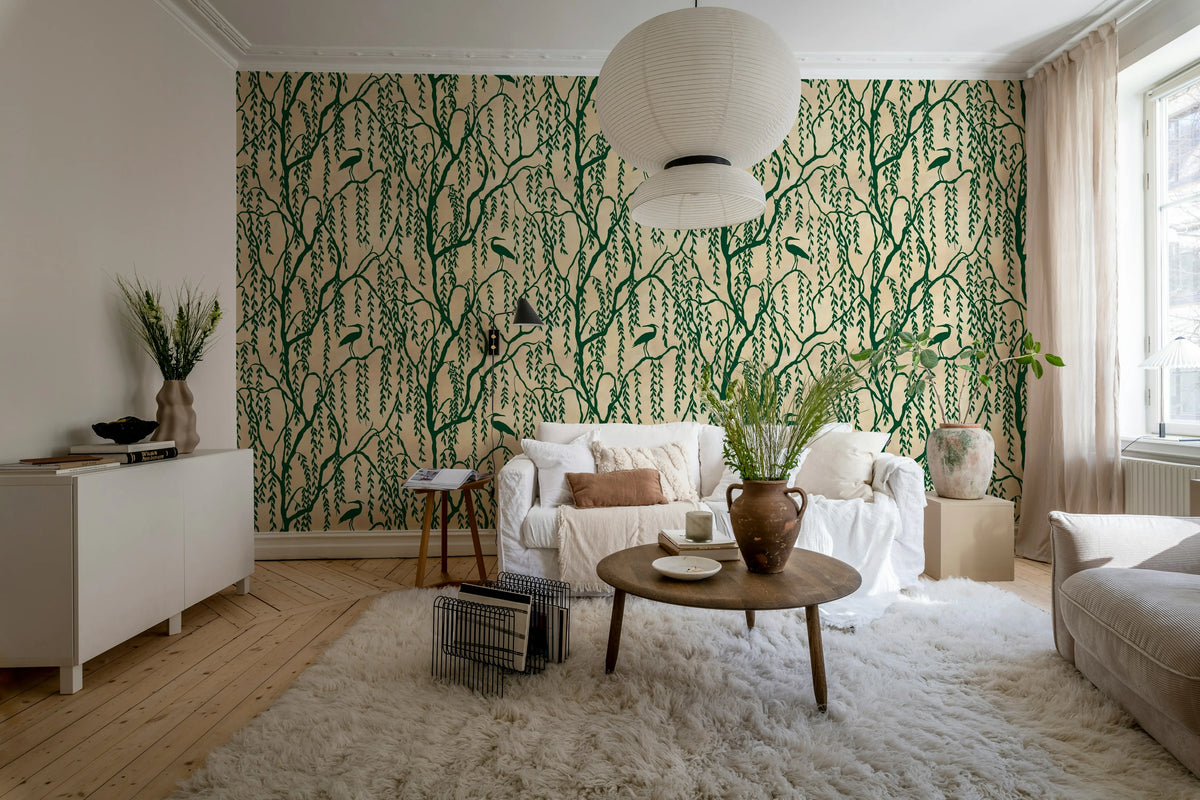 Droptree, Peach Mural Wallpaper - room preview 03