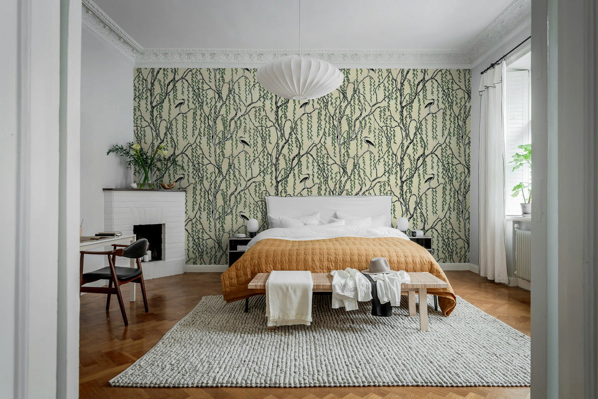 Droptree, Green Mural Wallpaper - room preview 03