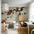 Blush of Spring, Burgundy Mural Wallpaper - room preview 03