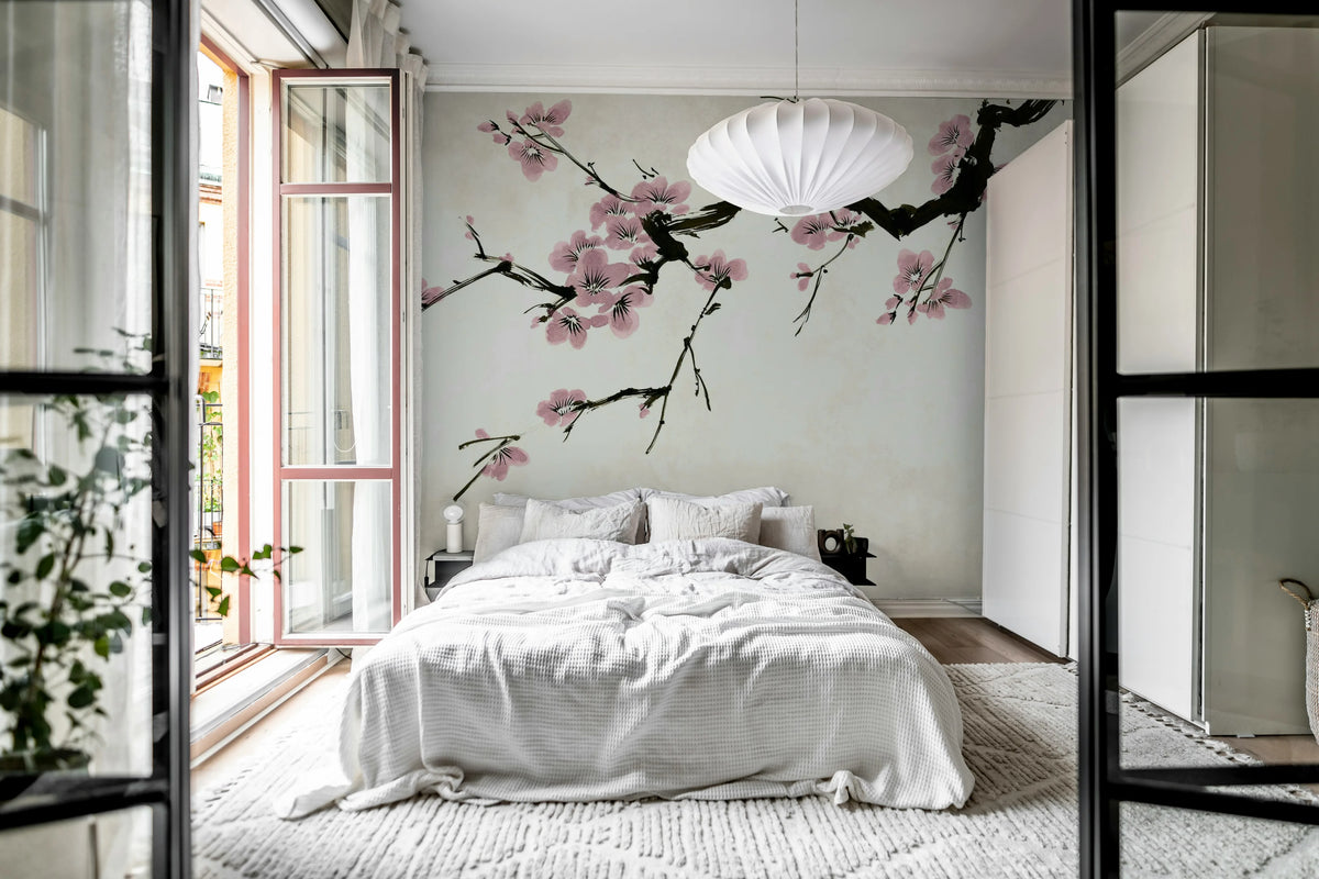 Blush of Spring, Pink Mural Wallpaper - room preview 03