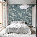 Kumo, Blue Mural Wallpaper - room preview 03