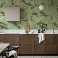 Kumo, Green Mural Wallpaper - room preview 03