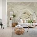 Silent Stream, Beige Mural Wallpaper - room preview 03