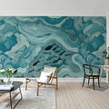 Silent Stream, Blue Mural Wallpaper - room preview 03