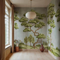 Poetic Trees, Light Blue Mural Wallpaper - room preview 03