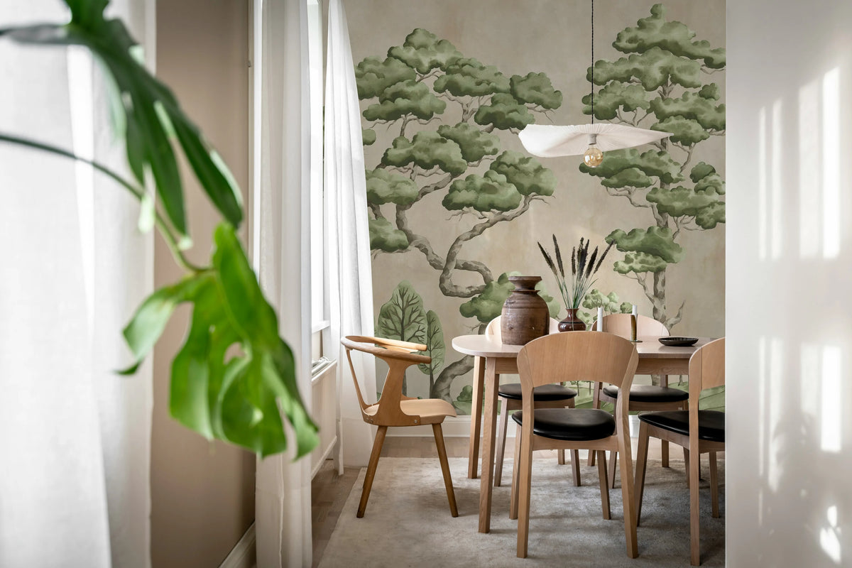 Poetic Trees, Pink Mural Wallpaper - room preview 03