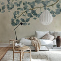 Maidenhair Tree, Blue Mural Wallpaper - room preview 03