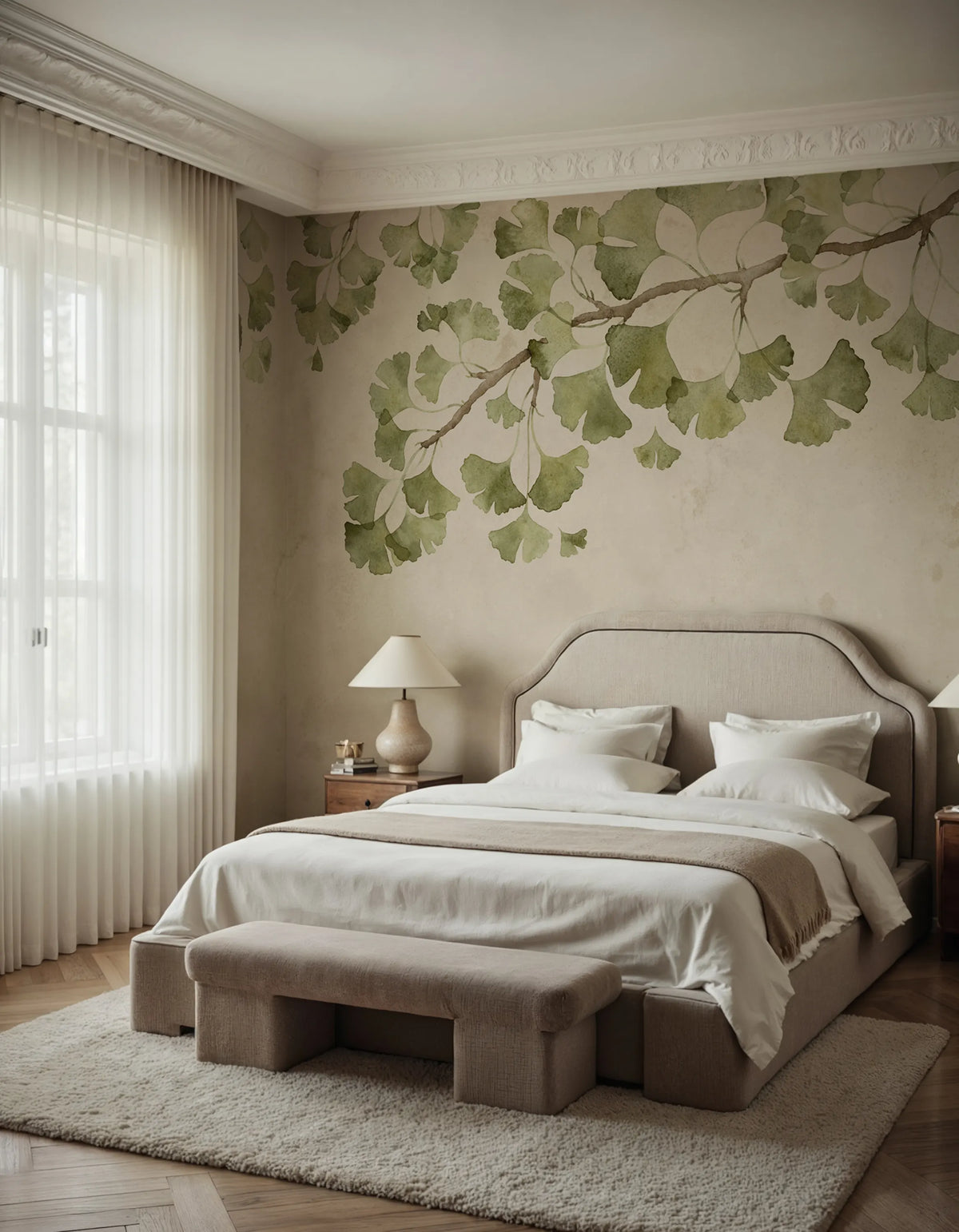 Maidenhair Tree, Light Green Mural Wallpaper - room preview 03