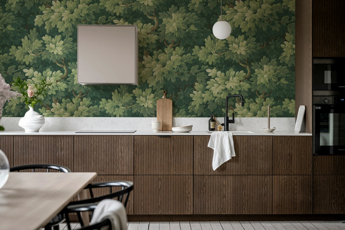 Vintage Foliage, Green Mural Wallpaper - room preview 03