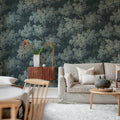 Vintage Foliage, Dark Blue Mural Wallpaper - room preview 03