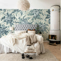 Rustic Bouquet, Blue Mural Wallpaper - room preview 03