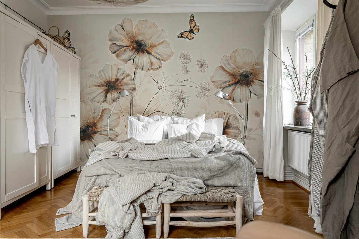 Giant Flowers, Pink Mural Wallpaper - room preview 03