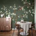 Serene Branches, Green Mural Wallpaper - room preview 03
