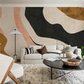 Abstract Flow, Beige Mural Wallpaper - room preview 03
