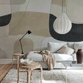 Modern Minimalism, Neutral Mural Wallpaper - room preview 03