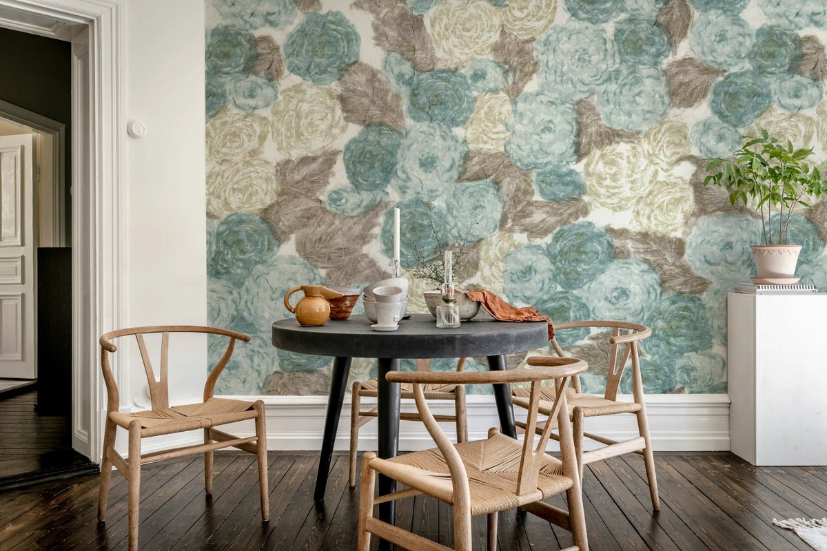 Sol Rosa, Blue Mural Wallpaper - room preview 03