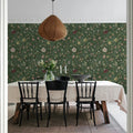 Verdant Bloom, Green Mural Wallpaper - room preview 03