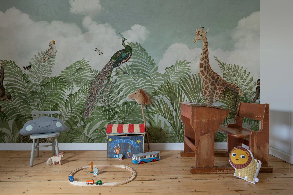 Wild Haven, Green Mural Wallpaper - room preview 03
