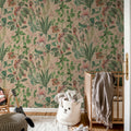 Tropical Harmony, Pink Mural Wallpaper - room preview 03