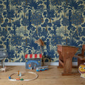 Wild Tropics, Blue Mural Wallpaper - room preview 03