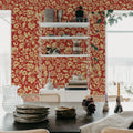 Floral Opulence, Red Mural Wallpaper - room preview 03