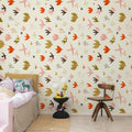 Flying Birds, Pink Mural Wallpaper - room preview 03