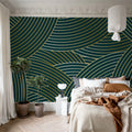 Elegant Lines, Petrol Mural Wallpaper - room preview 03