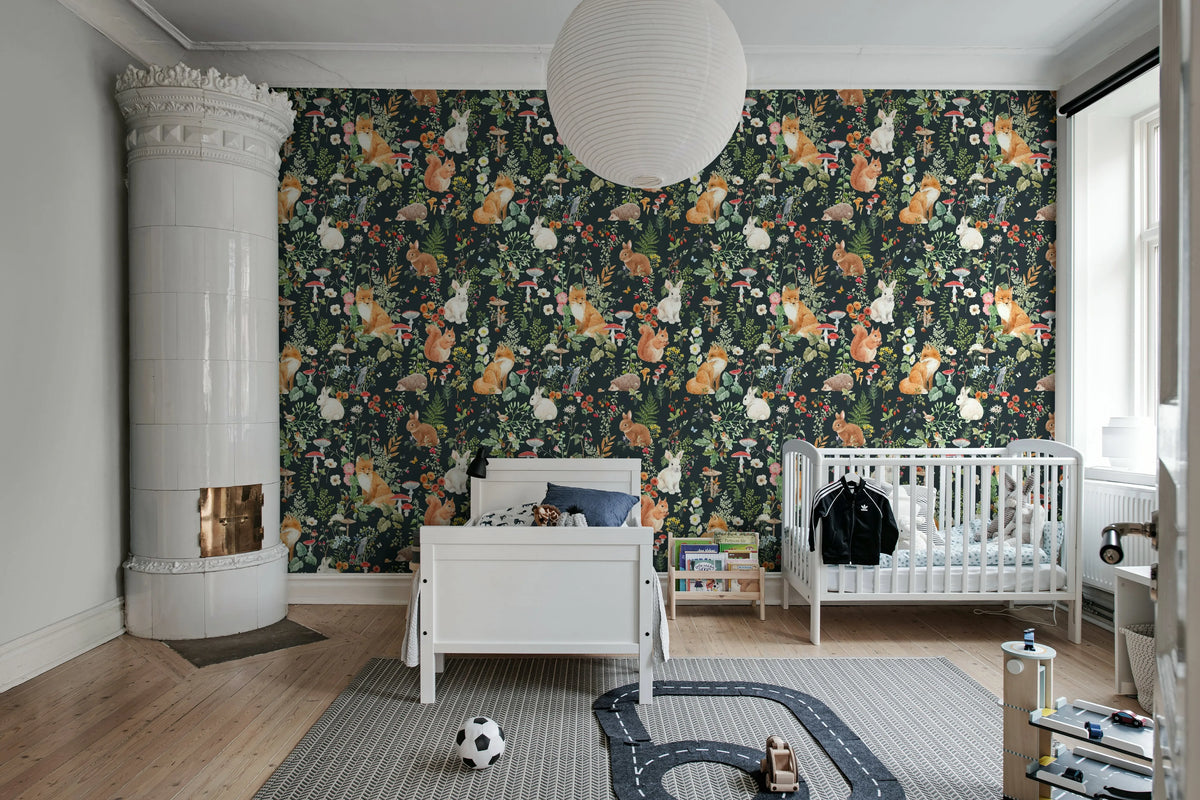 Fabled Forest, Noir Mural Wallpaper - room preview 03