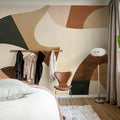 Abstract Curves, Brown Mural Wallpaper - room preview 03