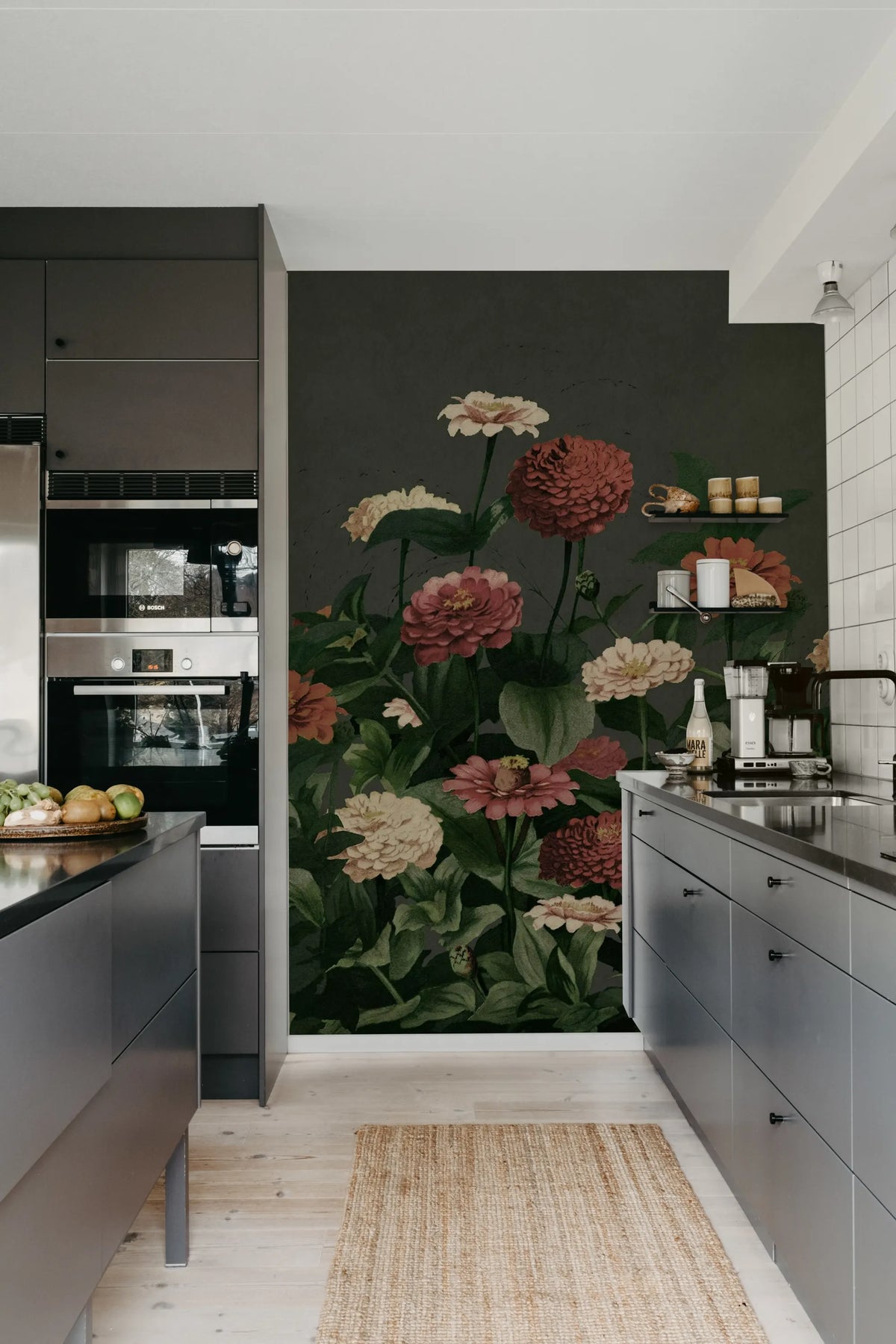 Vintage Meadow, Dark Mural Wallpaper - room preview 03
