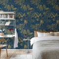 Golden Mirage, Blue Mural Wallpaper - room preview 03