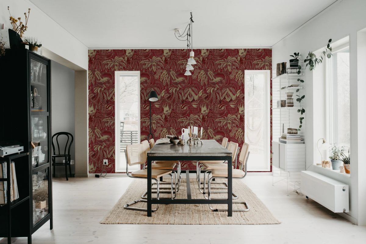 Golden Mirage, Red Mural Wallpaper - room preview 03