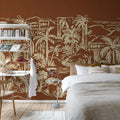 Palm Oasis, Rust Mural Wallpaper - room preview 03