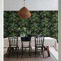 Tropical Rhythm, Black Mural Wallpaper - room preview 03