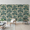 Tropical Rhythm, Blue Mural Wallpaper - room preview 03