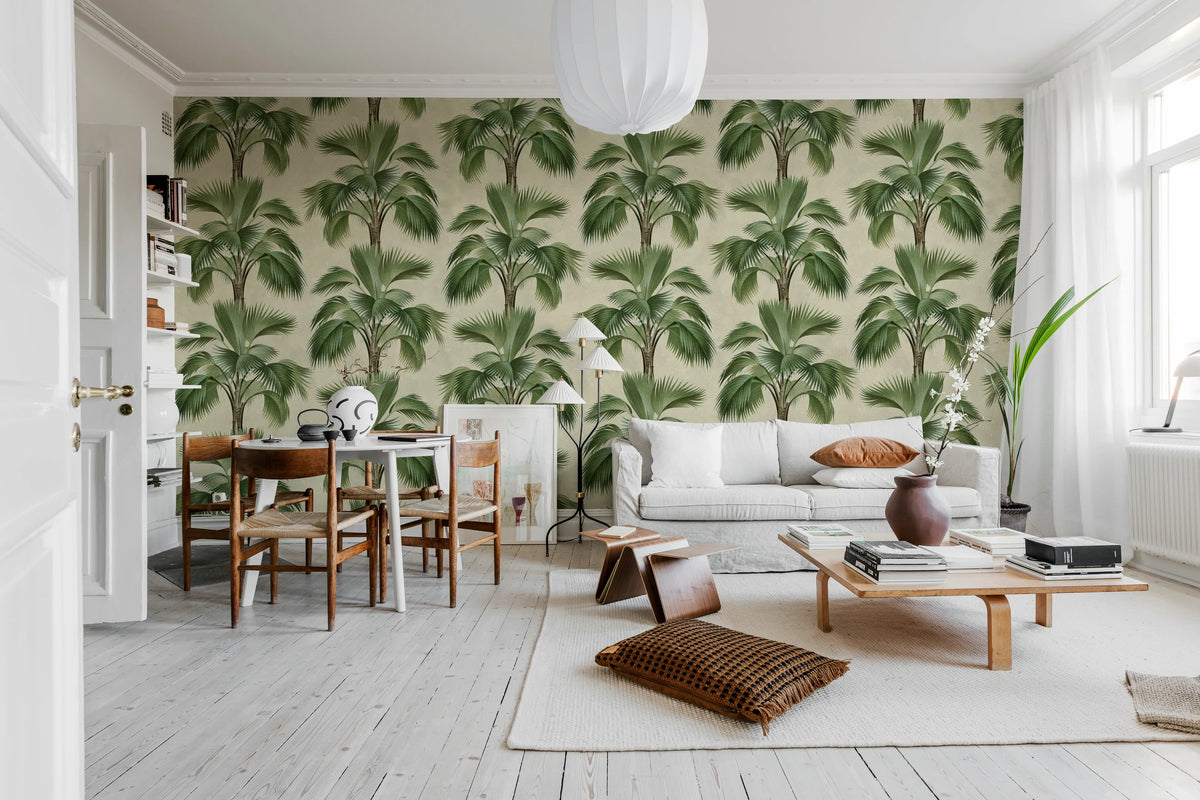 Tropical Rhythm, Beige Mural Wallpaper - room preview 03