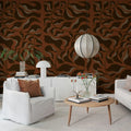 Bold Botanica, Rust Mural Wallpaper - room preview 03
